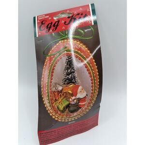 Wang's Vintage Egg Kit Santa Ornament Craft Kit Beads Vtg Never Opened Christmas